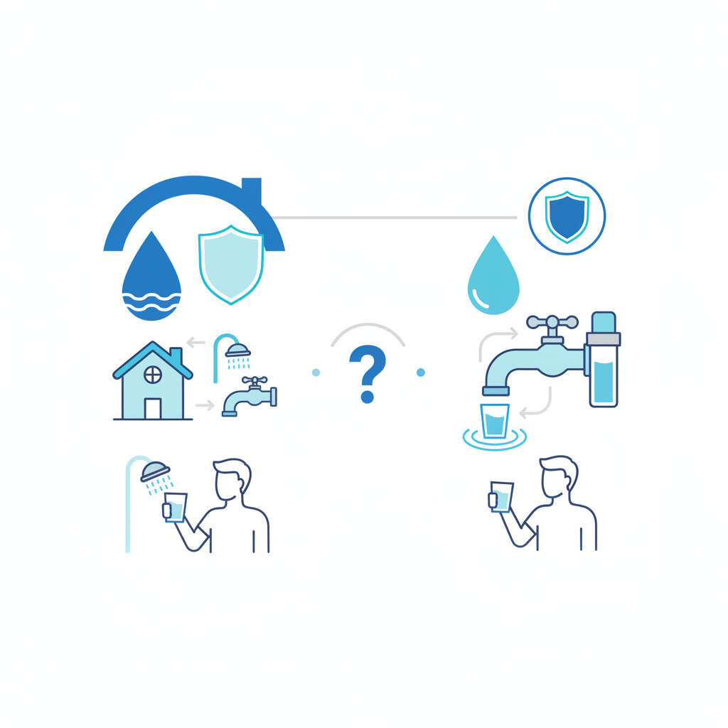 Infographic tóm tắt nội dung về Lọc Tổng Đầu Nguồn Hay Lọc Nước Tại Vòi (RO): Giải Pháp Nào Bảo Vệ Toàn Diện Cả Sinh Hoạt Lần Ăn Uống?