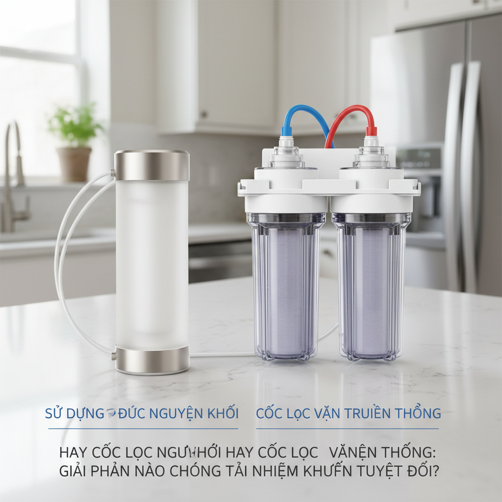 Hình minh họa lựa chọn liên quan Sử Dụng Lõi Lọc Đúc Nguyên Khối Hay Cốc Lọc Vặn Truyền Thống: Giải Pháp Nào Chống Tái Nhiễm Khuẩn Tuyệt Đối?