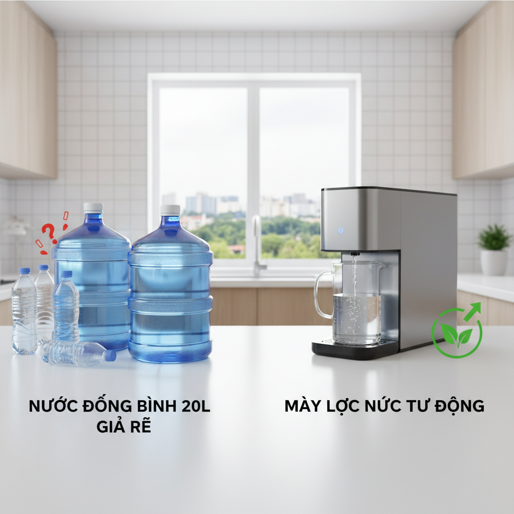 Hình minh họa lựa chọn liên quan Nước Đóng Bình 20L Giá Rẻ Hay Đầu Tư Máy Lọc Nước Tự Động: Bài Toán Kinh Tế Và Rủi Ro Tiềm Ẩn Tới Hệ Tiêu Hóa