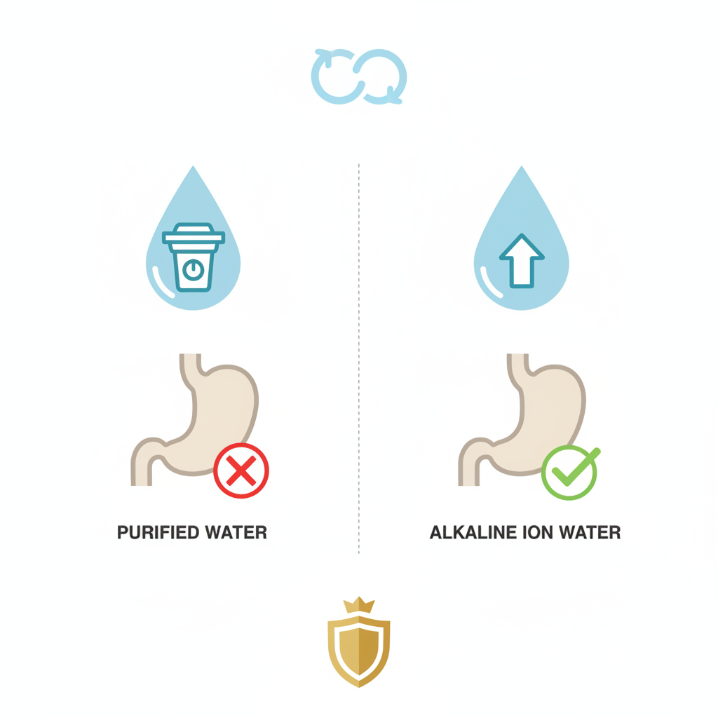 Infographic tóm tắt nội dung về Uống Nước Lọc Tinh Khiết Hay Nước Ion Kiềm Mỗi Ngày: Đâu Là Lựa Chọn Vàng Cho Người Bệnh Dạ Dày?