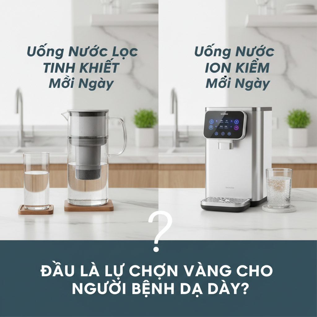 Hình minh họa lựa chọn liên quan Uống Nước Lọc Tinh Khiết Hay Nước Ion Kiềm Mỗi Ngày: Đâu Là Lựa Chọn Vàng Cho Người Bệnh Dạ Dày?