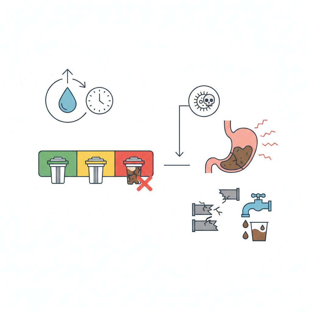 Infographic tóm tắt nội dung về Bao Lâu Cần Thay Lõi Lọc Nước? Hiểm Họa Khôn Lường Từ Thói Quen Sử Dụng Màng Lọc Quá Hạn