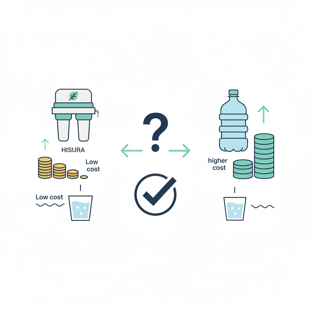 Infographic tóm tắt nội dung về So Sánh Chi Phí Sử Dụng Máy Lọc Nước HISURA Và Nguồn Nước Đóng Bình: Lựa Chọn Nào Tối Ưu Hơn?