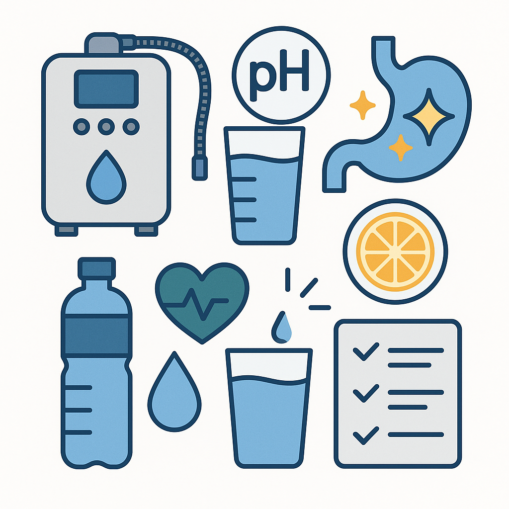 Infographic tóm tắt nội dung về Máy Lọc Nước Có Khả Năng Tạo Nước Ion Kiềm: Lợi Ích Và Cách Chọn Mua