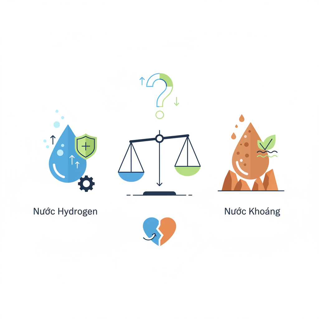 Infographic tóm tắt nội dung về Nước Hydrogen So Với Nước Khoáng: Đâu Là Lựa Chọn Tốt Nhất Cho Sức Khỏe?