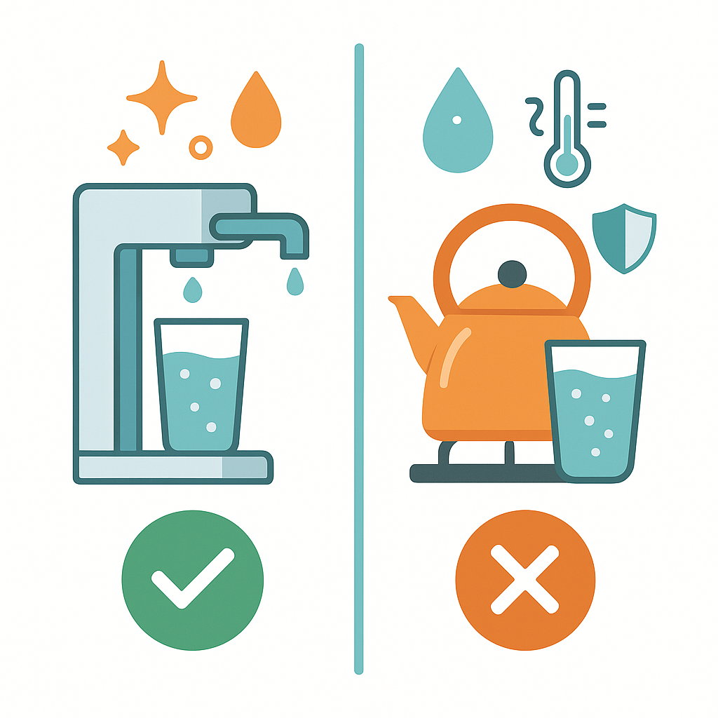 Infographic tóm tắt nội dung về Nước Lọc Từ Máy So Với Nước Đun Sôi: Phân Tích Ưu Nhược Điểm